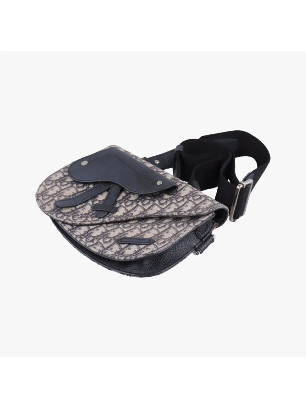 Dior Saddle Pouch Navy Black Jacquard